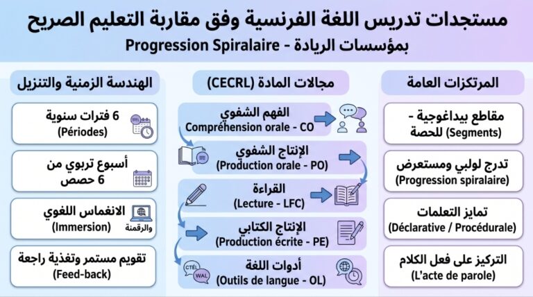 مستجدات تدريس اللغة الفرنسية وفق مقاربة التعليم الصريح بمؤسسات الريادة