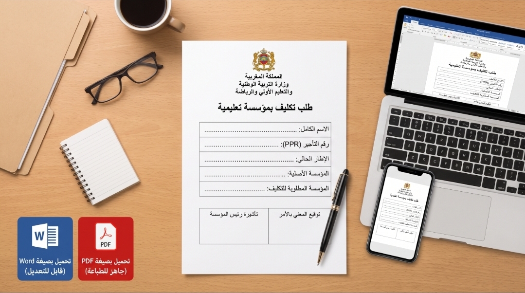 نموذج طلب تكليف بمؤسسة تعليمية (Word و PDF)